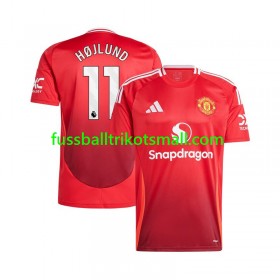 Fußballtrikots Manchester United Rasmus Hojlund 11 2024-2025 Kurzarm Heimtrikotsatz kaufen